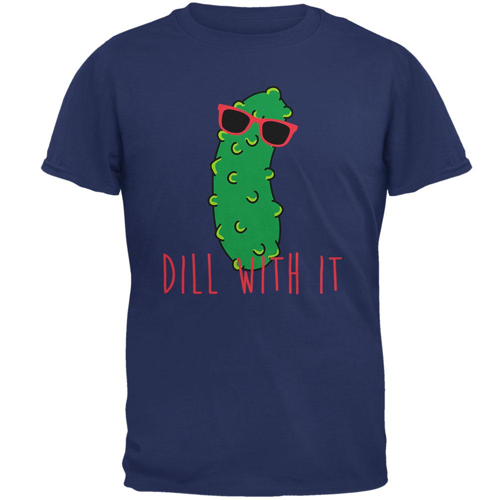 Vegetable Pickle Dill Deal With It Mens T Shirt Men's T-Shirts Old Glory 2XL Metro Blue 