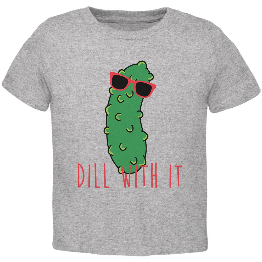 Vegetable Pickle Dill Deal With It Toddler T Shirt Toddler T-Shirts Old Glory 2T Heather 