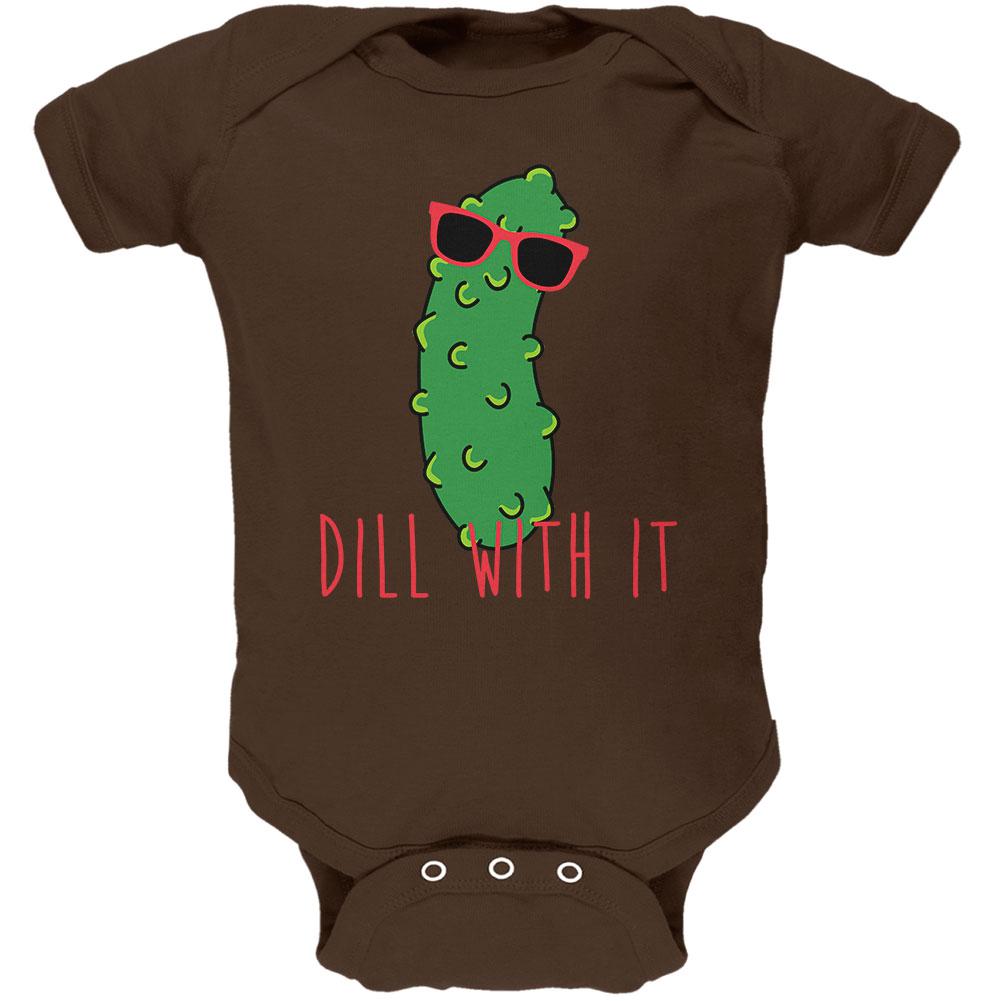 Vegetable Pickle Dill Deal With It Soft Baby One Piece Baby One Piece Old Glory 12-18M Brown 