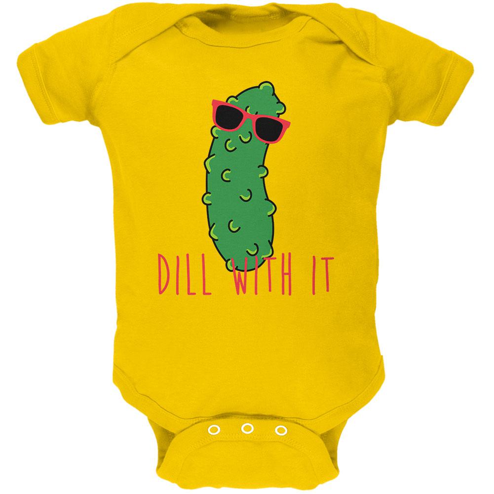 Vegetable Pickle Dill Deal With It Soft Baby One Piece Baby One Piece Old Glory 0-3M Yellow 