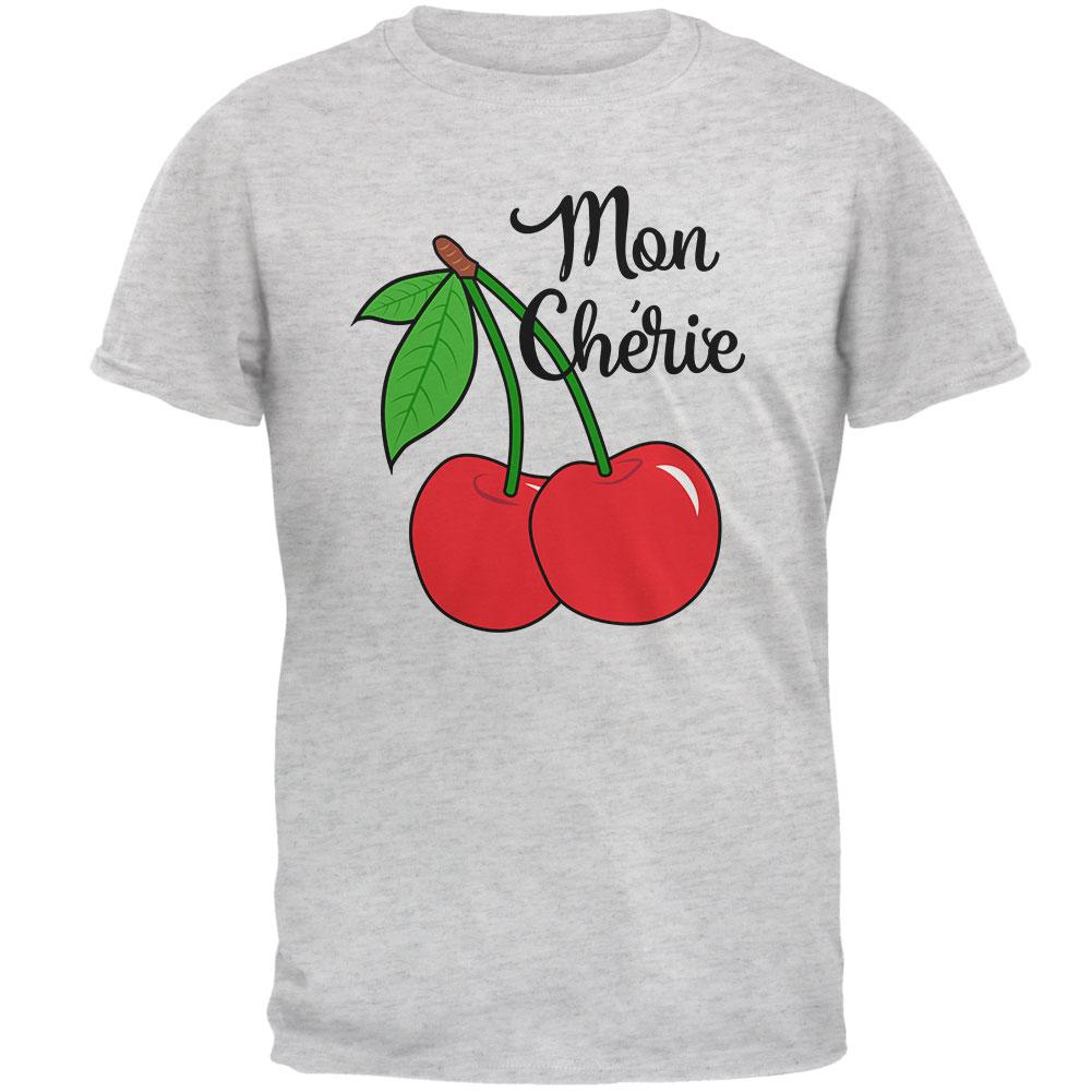 Fruit Cherry Mon Cheri My Darling Mens T Shirt Men's T-Shirts Old Glory 2XL Light Heather Grey 