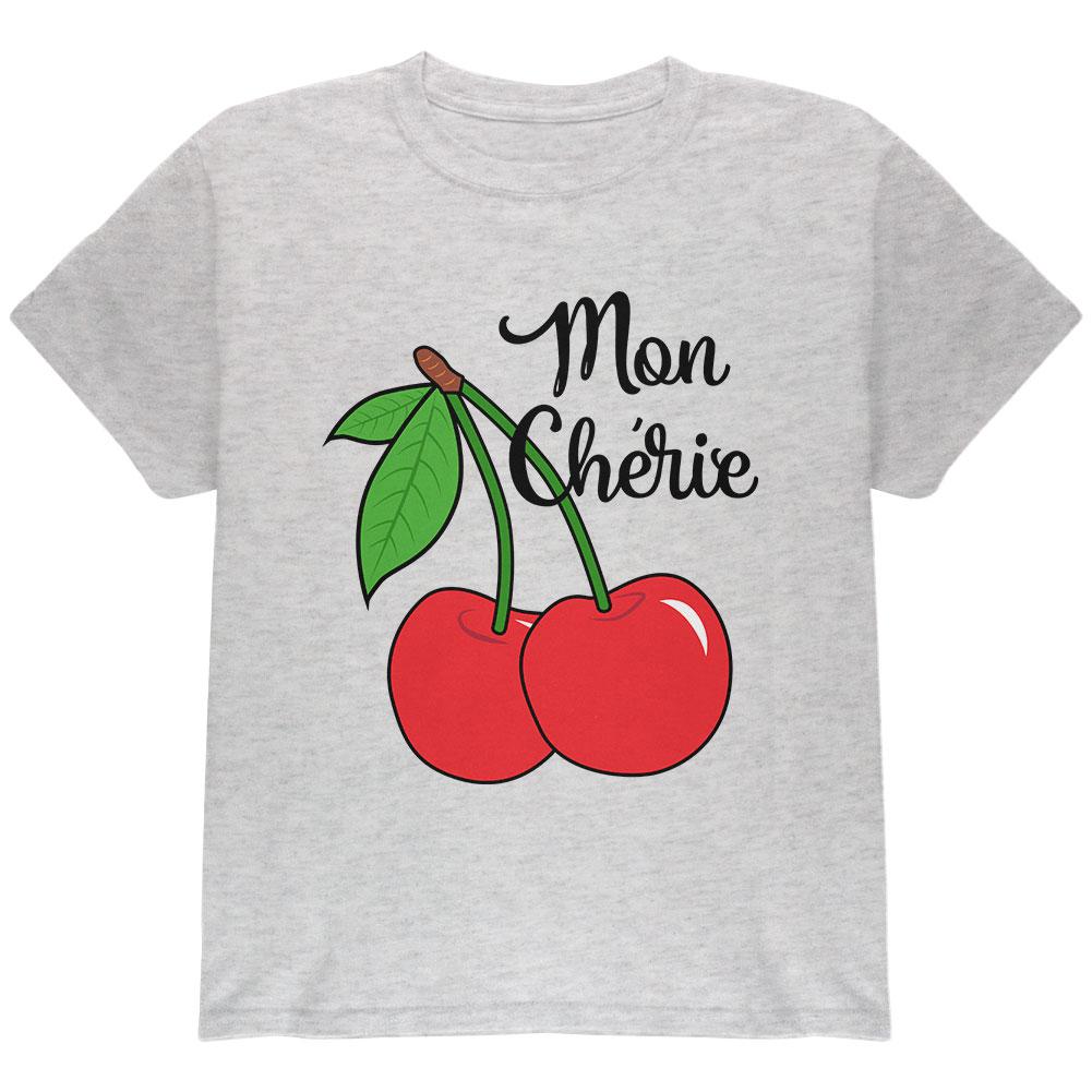 Fruit Cherry Mon Cheri My Darling Youth T Shirt Youth T-Shirts Old Glory LG Light Heather Grey 