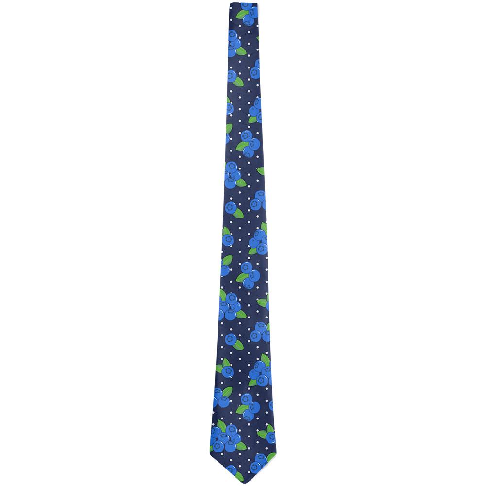 Fruit Blueberry Blueberries Repeat Pattern All Over Neck Tie Men's Neck Ties Old Glory   