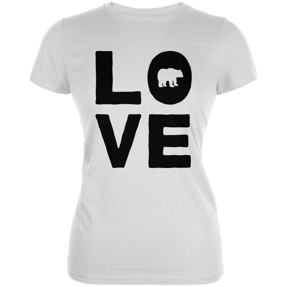 Autumn Bear Love Juniors Soft T Shirt Junior's T-Shirts global 2XL White 