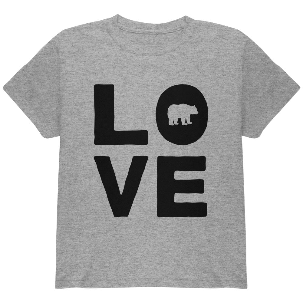 Autumn Bear Love Youth T Shirt Youth T-Shirts global YLG Heather 