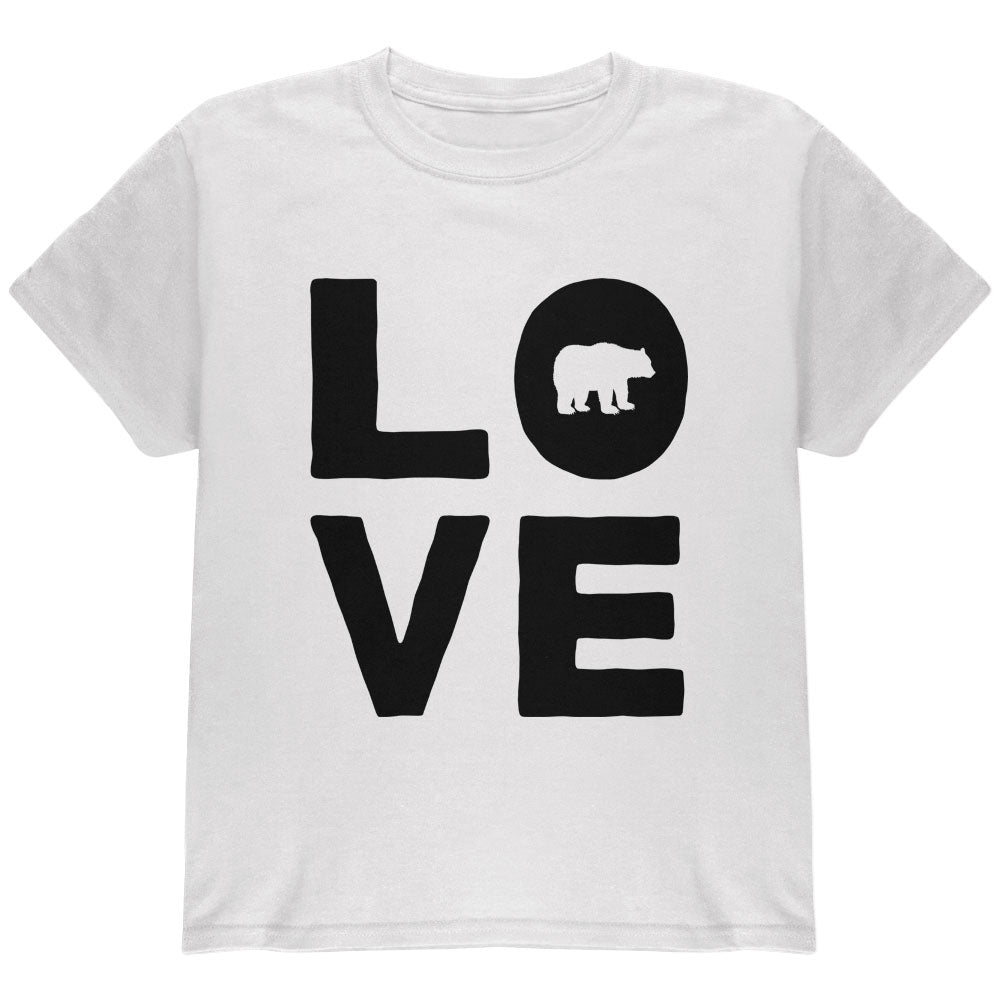 Autumn Bear Love Youth T Shirt Youth T-Shirts global YLG White 