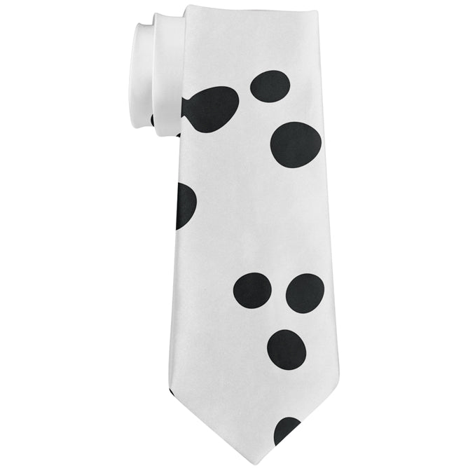 Halloween Dalmatian Dog Spots All Over Neck Tie Men's Neck Ties Old Glory OS Multicolored 