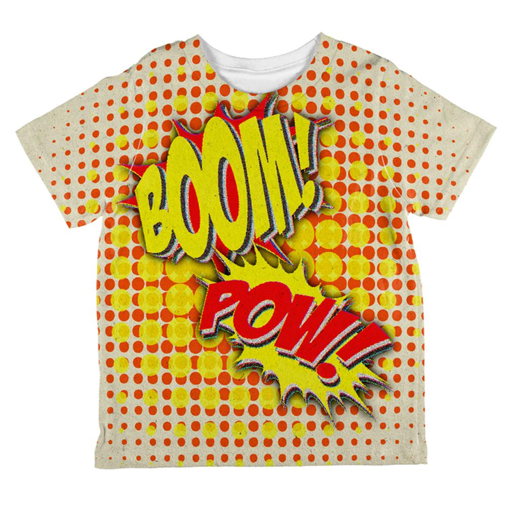 Halloween Boom Pow Vintage Comic Book Costume All Over Toddler T Shirt Toddler T-Shirts Old Glory 2T Multi 