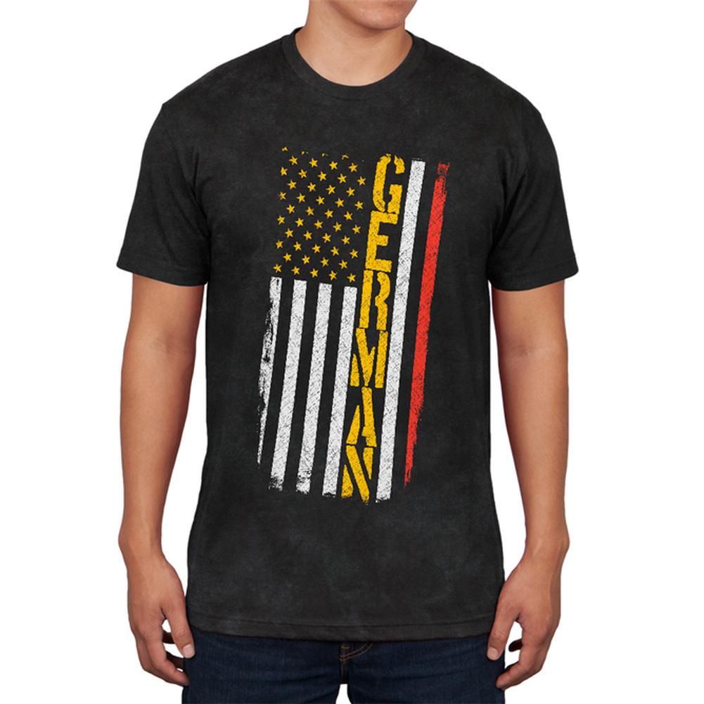 Oktoberfest German American Distressed Flag Mens Soft T Shirt Men's T-Shirts Old Glory 2XL Charcoal Black Triblend 