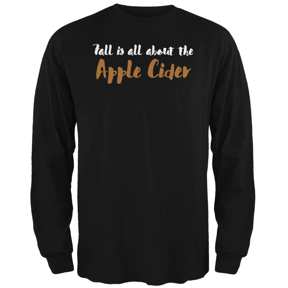 Fall is About Apple Cider Mens Long Sleeve T Shirt Men's Long Sleeves Old Glory 2XL Black 