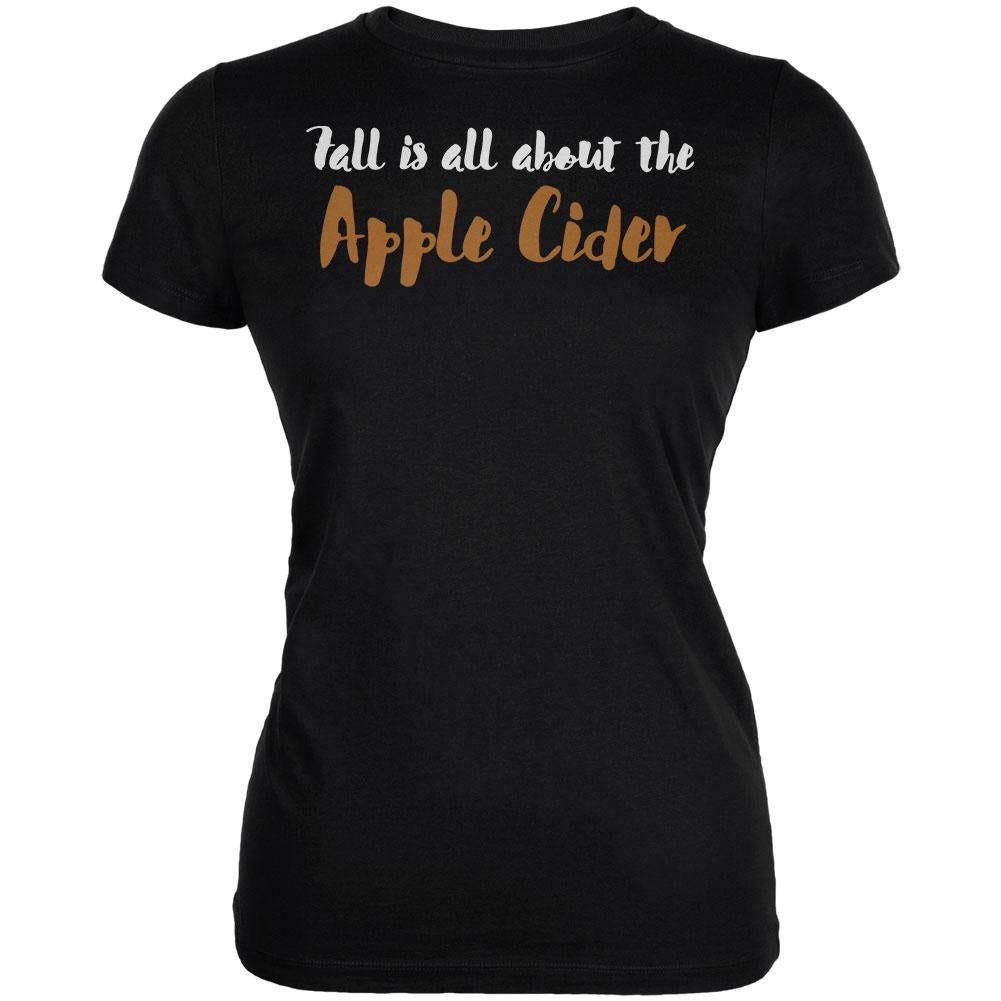 Fall is About Apple Cider Juniors Soft T Shirt Juniors T-Shirts Old Glory 2XL Black 