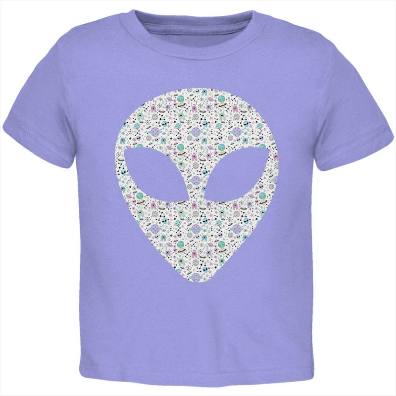 Alien Head Outer Space Elements Toddler T Shirt Toddler T-Shirts Old Glory 3T Periwinkle 