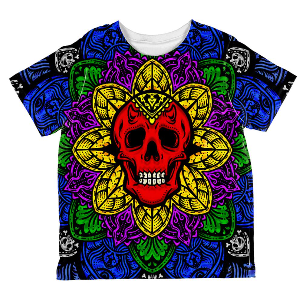 Halloween Demon Skull Mandala All Over Toddler T Shirt Toddler T-Shirts Old Glory 2T Multi 