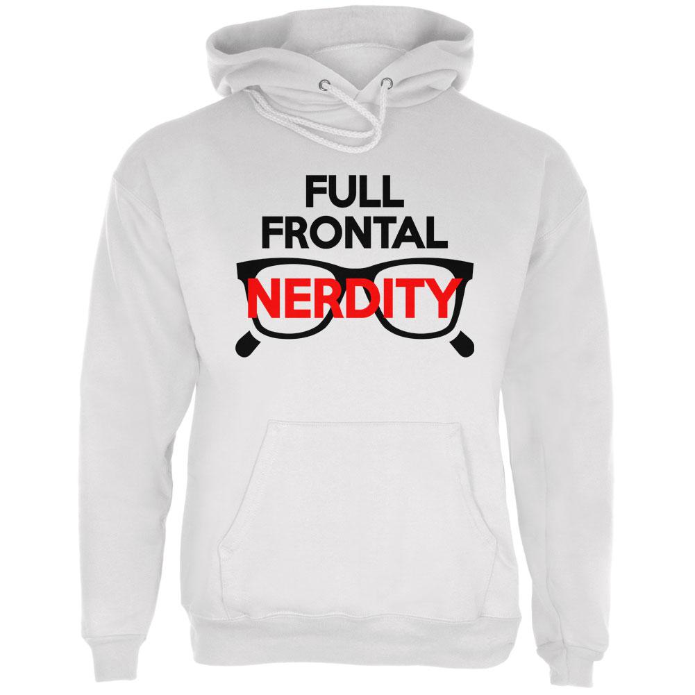 Halloween Nerd Costume Full Frontal Nudity Nerdity Pun Mens Hoodie Men's Hoodies Old Glory LG White 