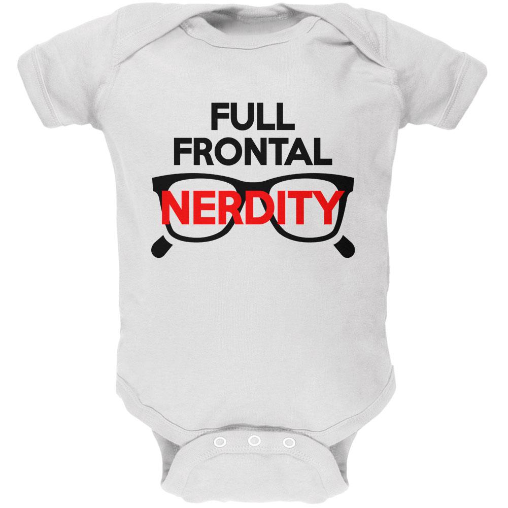 Halloween Nerd Costume Full Frontal Nudity Nerdity Pun Soft Baby One Piece Baby One Piece Old Glory 0-3M White 