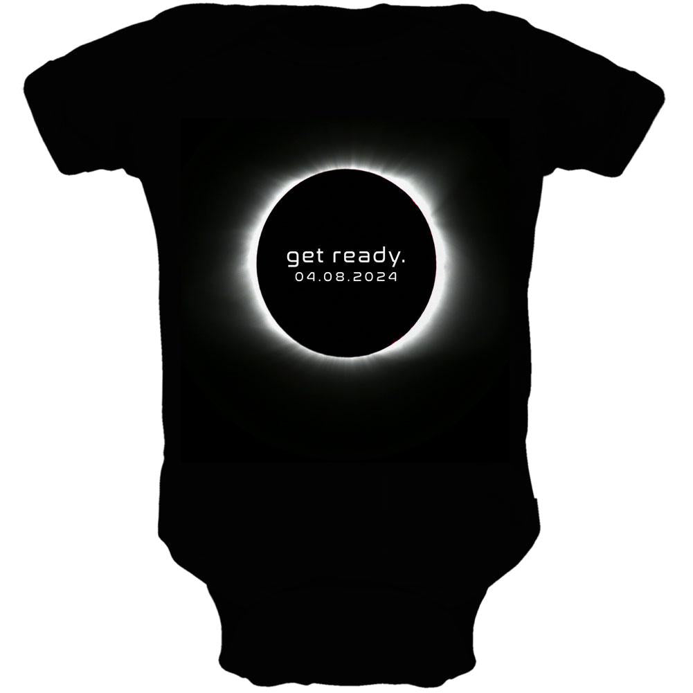 Get Ready Next Total Solar Eclipse Soft Baby One Piece Baby One Piece Old Glory 0-3M Black 