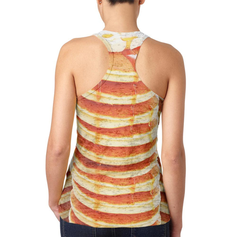 Halloween Pancakes and Syrup Breakfast Costume Juniors Burnout Racerback Tank Top Juniors Tank Tops Old Glory   