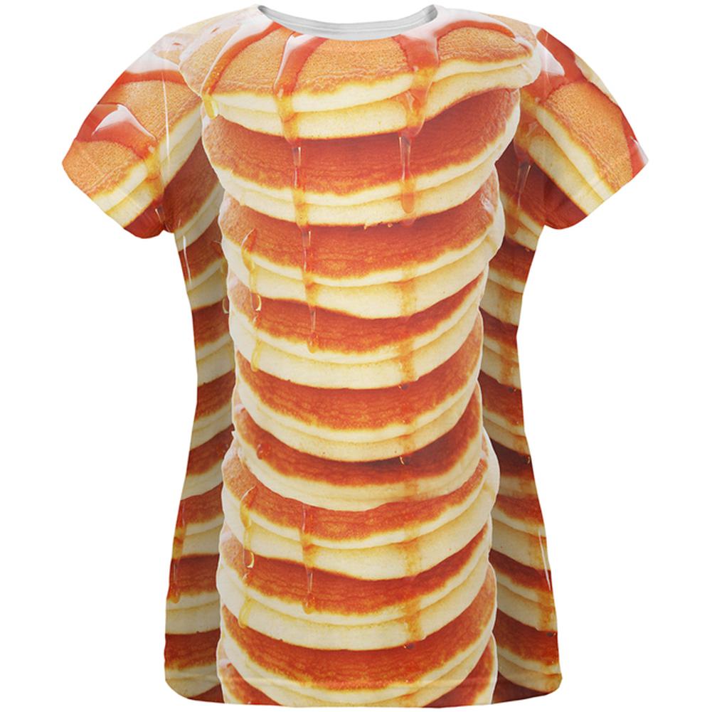 Halloween Pancakes and Syrup Breakfast Costume All Over Womens T Shirt Women's T-Shirts Old Glory 2XL Multi 