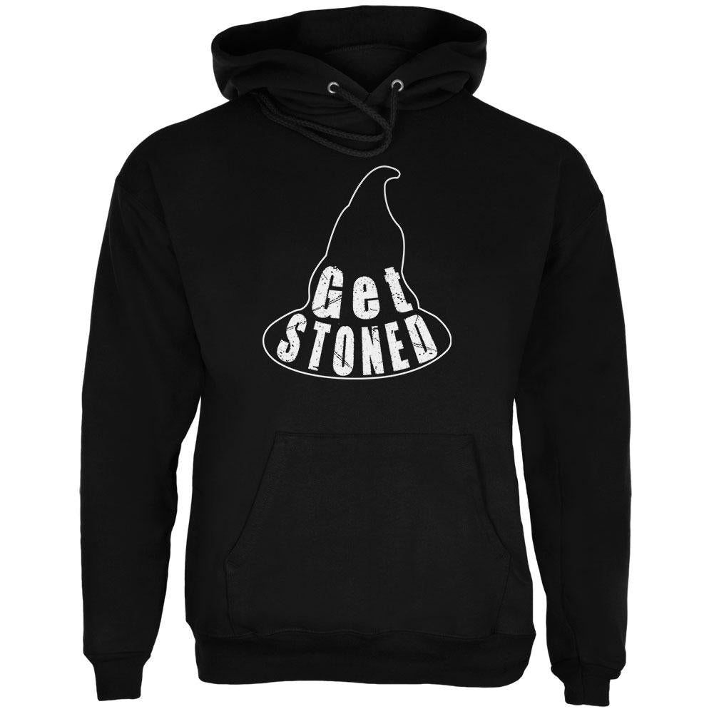 Halloween Witch Hat Get Stoned Pun Mens Hoodie Men's Hoodies Old Glory 2XL Black 