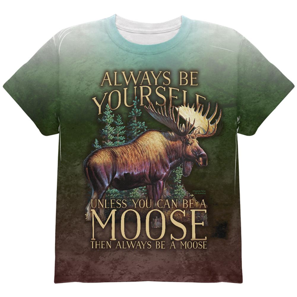 Always Be Yourself Unless Moose All Over Youth T Shirt Youth T-Shirts Old Glory YLG Multi 