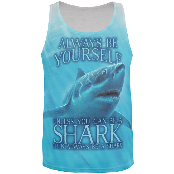 Always Be Yourself Unless Great White Shark All Over Mens Tank Top Men's Tank Tops Old Glory 2XL Multi 