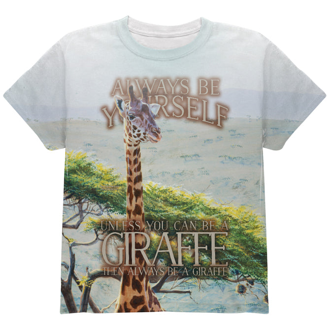 Always Be Yourself Unless Giraffe All Over Youth T Shirt Youth T-Shirts Old Glory YLG Multi 