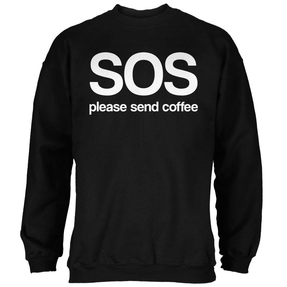 SOS Please Send Coffee Mens Sweatshirt Men's Sweatshirts Old Glory 2XL Black 