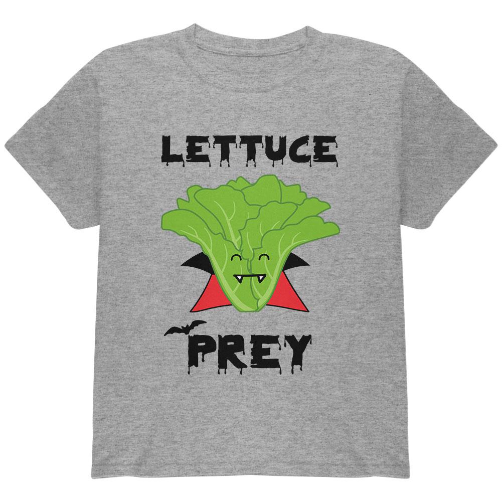 Halloween Vegetable Lettuce Let Us Prey Dracula Funny Youth Long Sleeve T Shirt Youth Long Sleeves Old Glory LG Storm Grey 