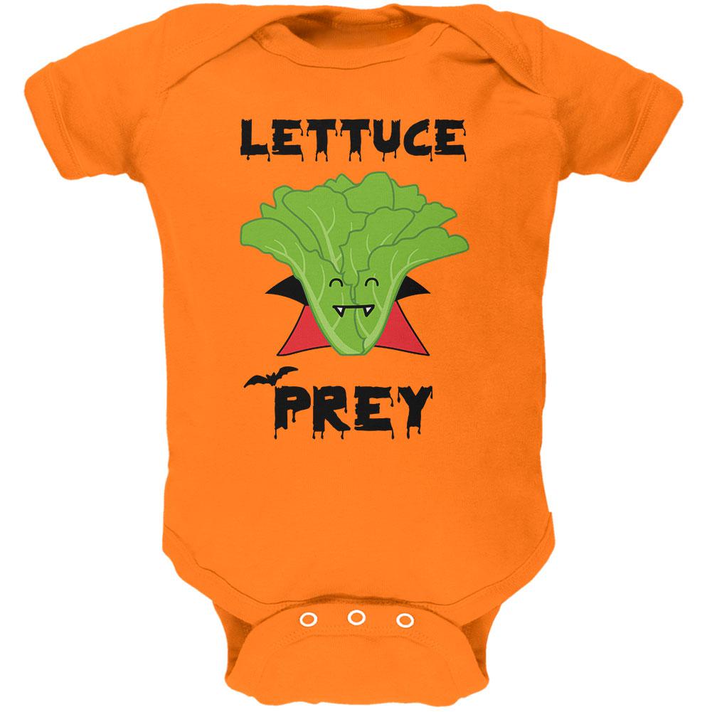 Halloween Vegetable Lettuce Let Us Prey Dracula Funny Soft Baby One Piece Baby One Piece Old Glory 3-6M Mandarin Orange 