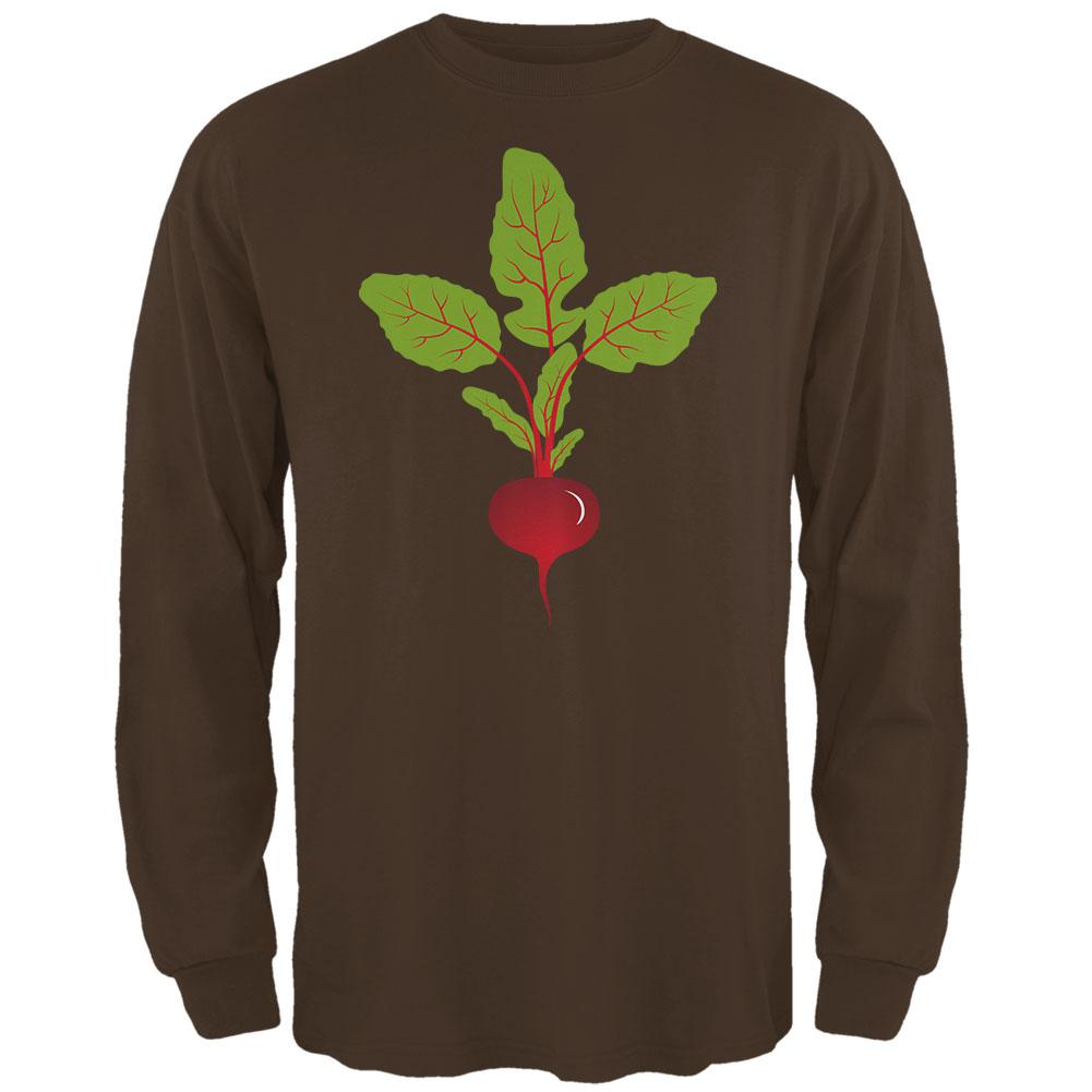 Halloween Vegetable Beet Costume Mens Long Sleeve T Shirt Men's Long Sleeves Old Glory 2XL Brown 