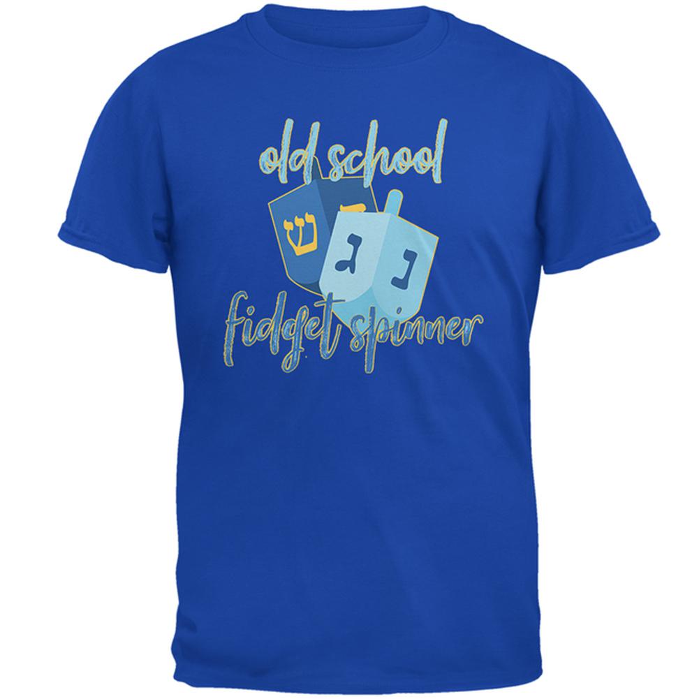 Hannukah Dreidel Old School Fidget Spinner Mens Soft T Shirt Men's T-Shirts Old Glory 2XL Blue 