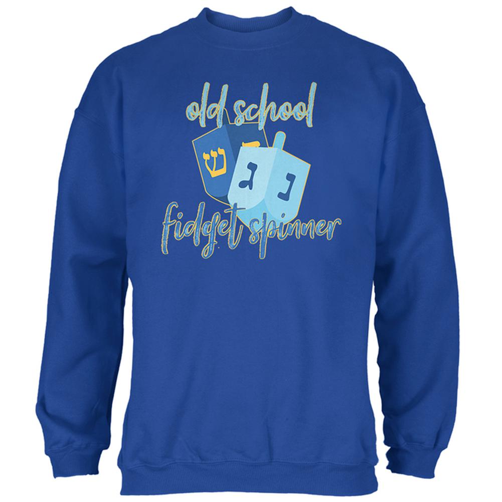 Hannukah Dreidel Old School Fidget Spinner Mens Sweatshirt Men's Sweatshirts Old Glory 2XL Blue 