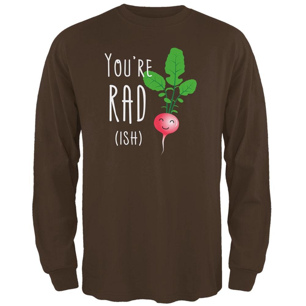 Vegetable Radish You're Rad-ish Mens Long Sleeve T Shirt Men's Long Sleeves Old Glory 2XL Brown 