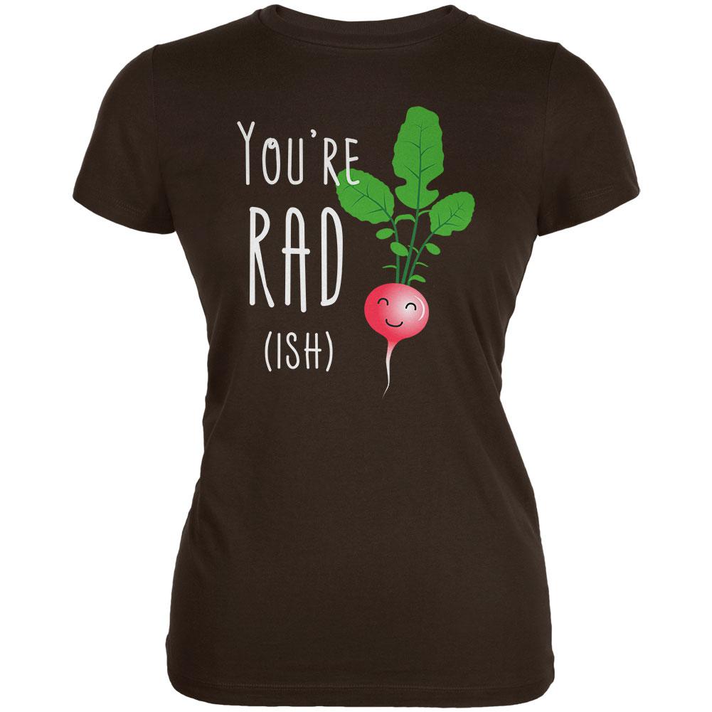 Vegetable Radish You're Rad-ish Juniors Soft T Shirt Juniors T-Shirts Old Glory 2XL Brown 