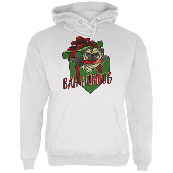 Christmas Bah Humpug Grumpy Scrooge Pug Gift Mens Hoodie Men's Hoodies Old Glory LG White 