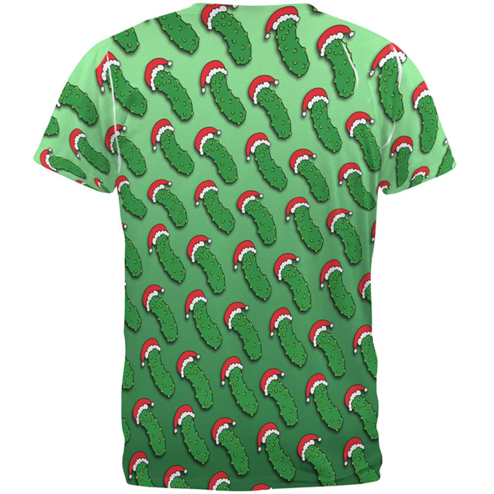 Christmas German Pickle Pattern All Over Mens T Shirt Men's T-Shirts Old Glory   