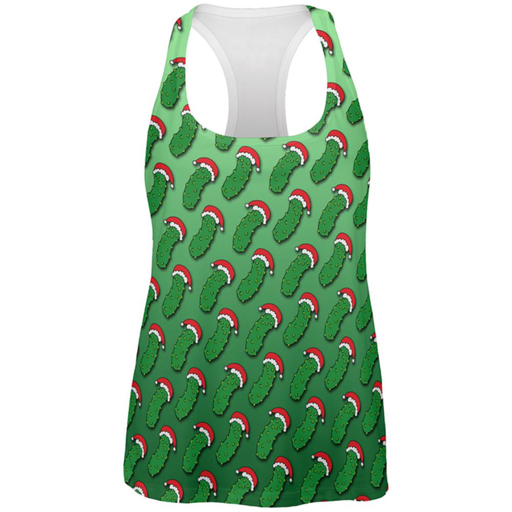 Christmas German Pickle Pattern All Over Womens Work Out Tank Top Women's Tank Tops Old Glory 2XL Multi 