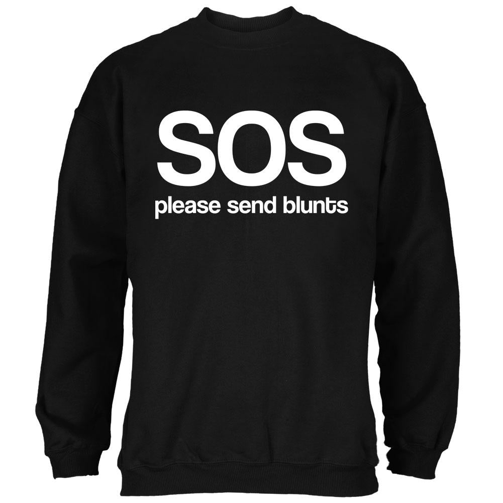 SOS Please Send Blunts Mens Sweatshirt Men's Sweatshirts Old Glory 2XL Black 