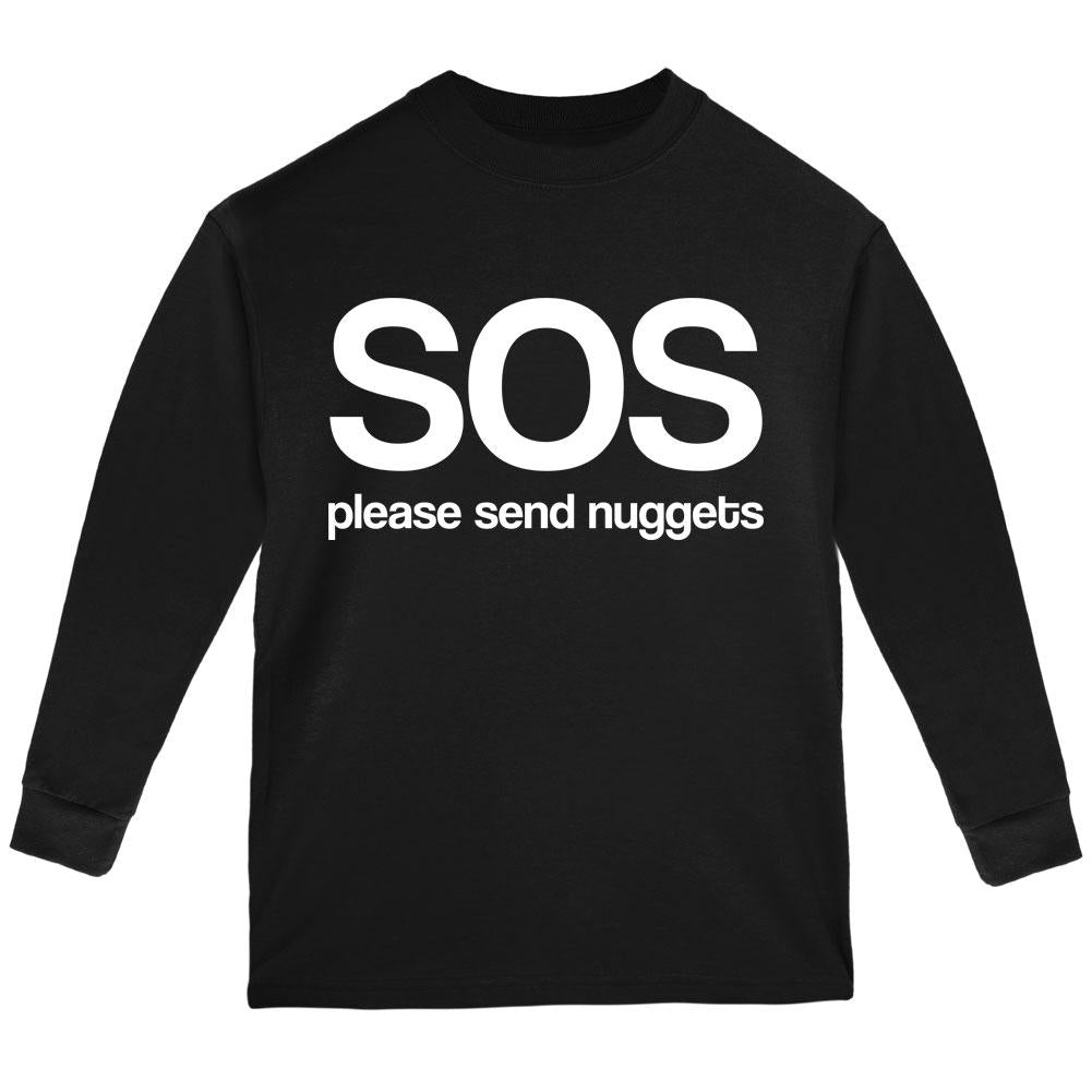 SOS Please Send Nuggets Youth Long Sleeve T Shirt Youth Long Sleeves Old Glory LG Black 