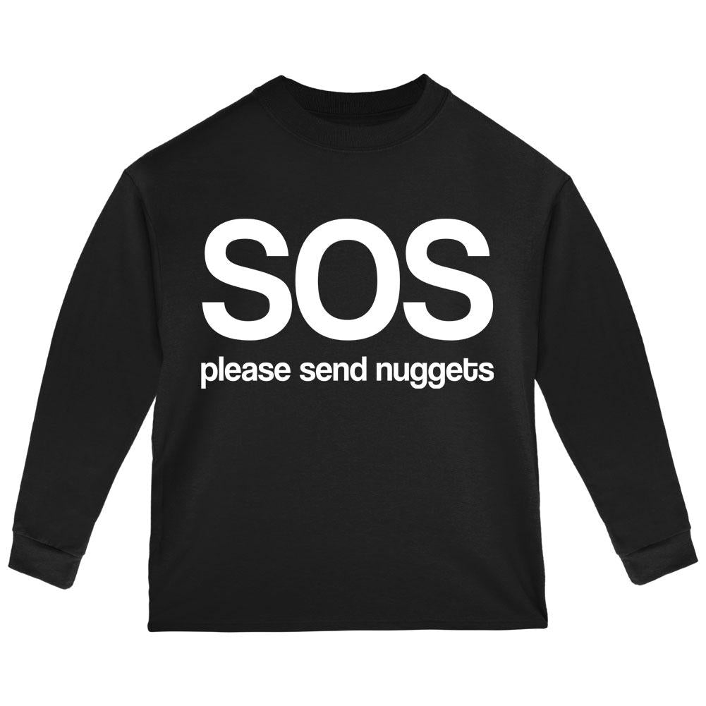 SOS Please Send Nuggets Toddler Long Sleeve T Shirt Toddler Long Sleeves Old Glory 2T Black 