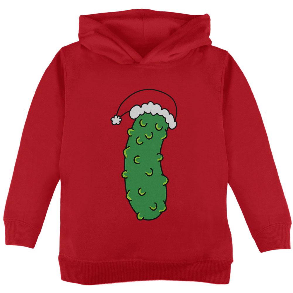 Christmas Pickle Toddler Hoodie Toddler Hoodies Old Glory 2T Red 