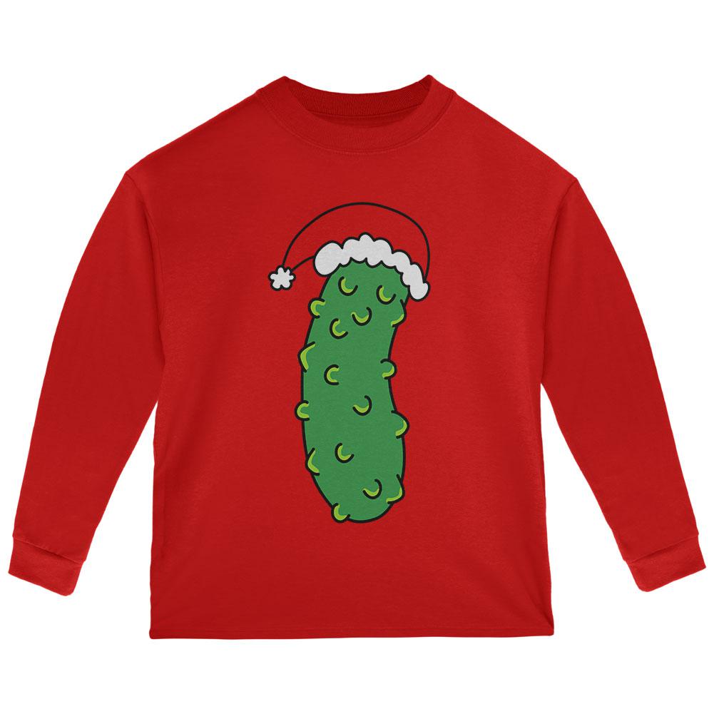 Christmas Pickle Toddler Long Sleeve T Shirt Toddler Long Sleeves Old Glory 2T Red 