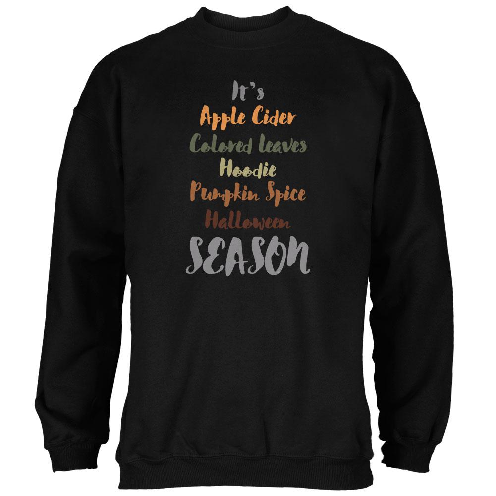 Autumn Apple Pumpkin Leaves Hoodie Season Mens Sweatshirt Men's Sweatshirts Old Glory 2XL Black 