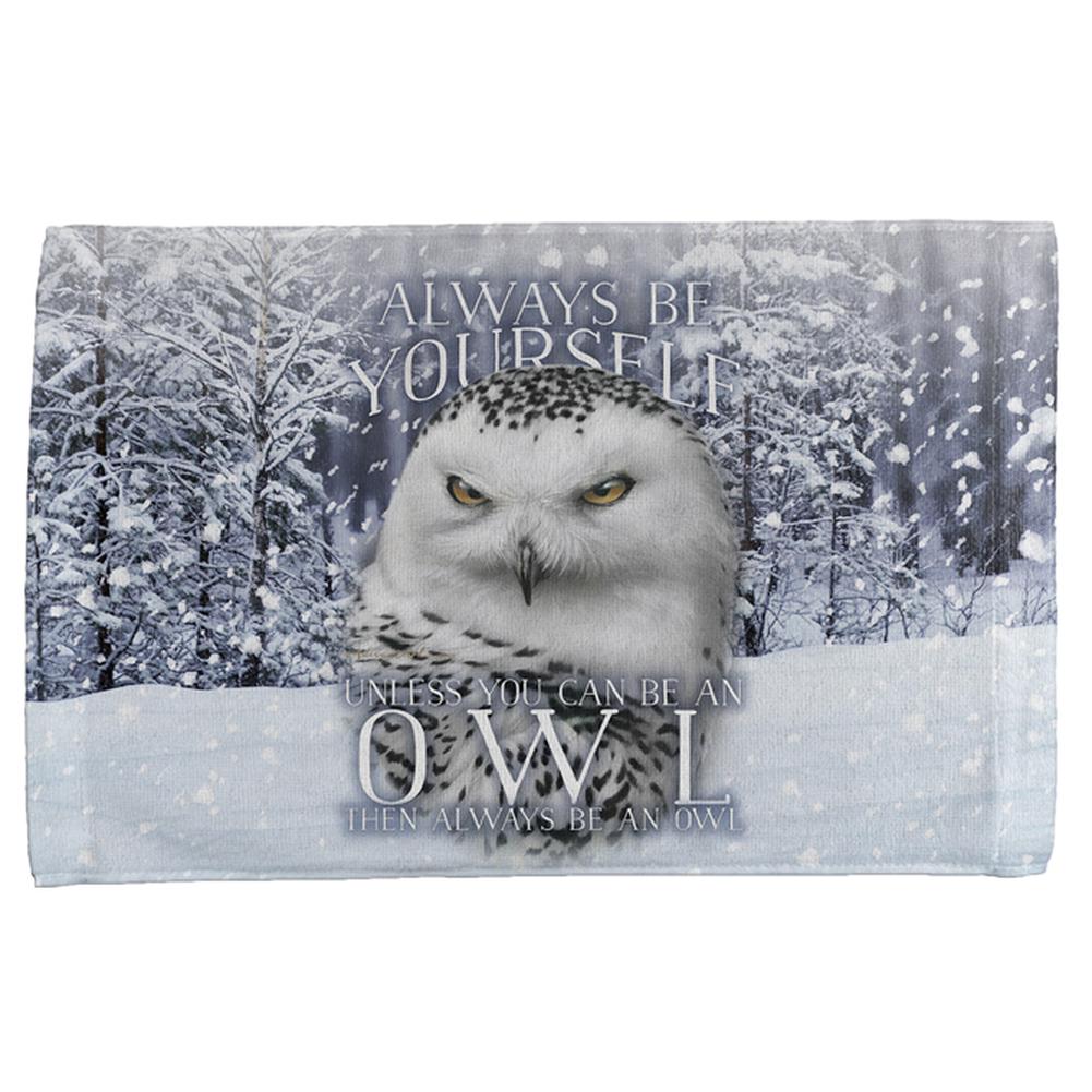 Always Be Yourself Unless Snowy Winter Owl All Over Hand Towel Hand Towel Old Glory OS Multi 