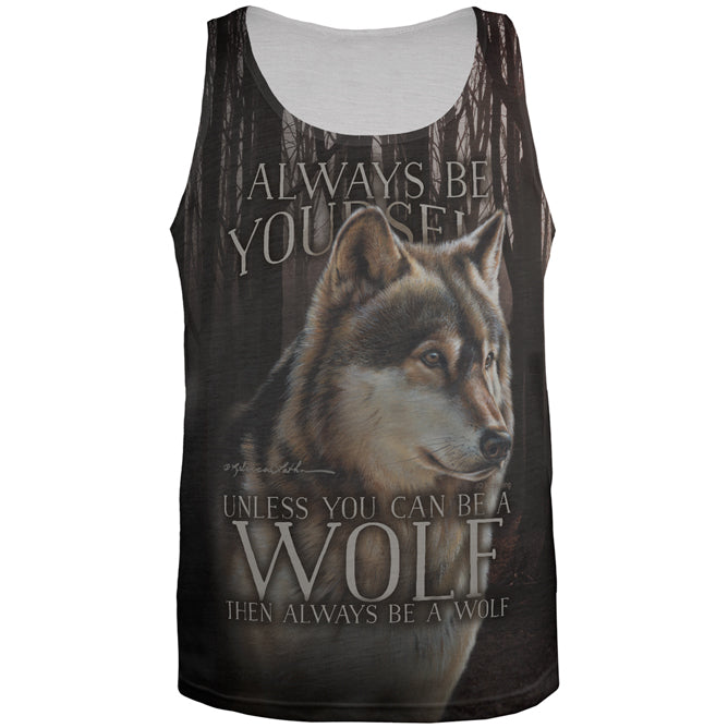 Always Be Yourself Unless Timber Wolf All Over Mens Tank Top Men's Tank Tops Old Glory 2XL Multi 