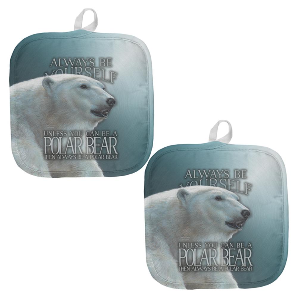 Always Be Yourself Unless Polar Bear All Over Pot Holder (Set of 2) Pot Holders Old Glory OS Multi 