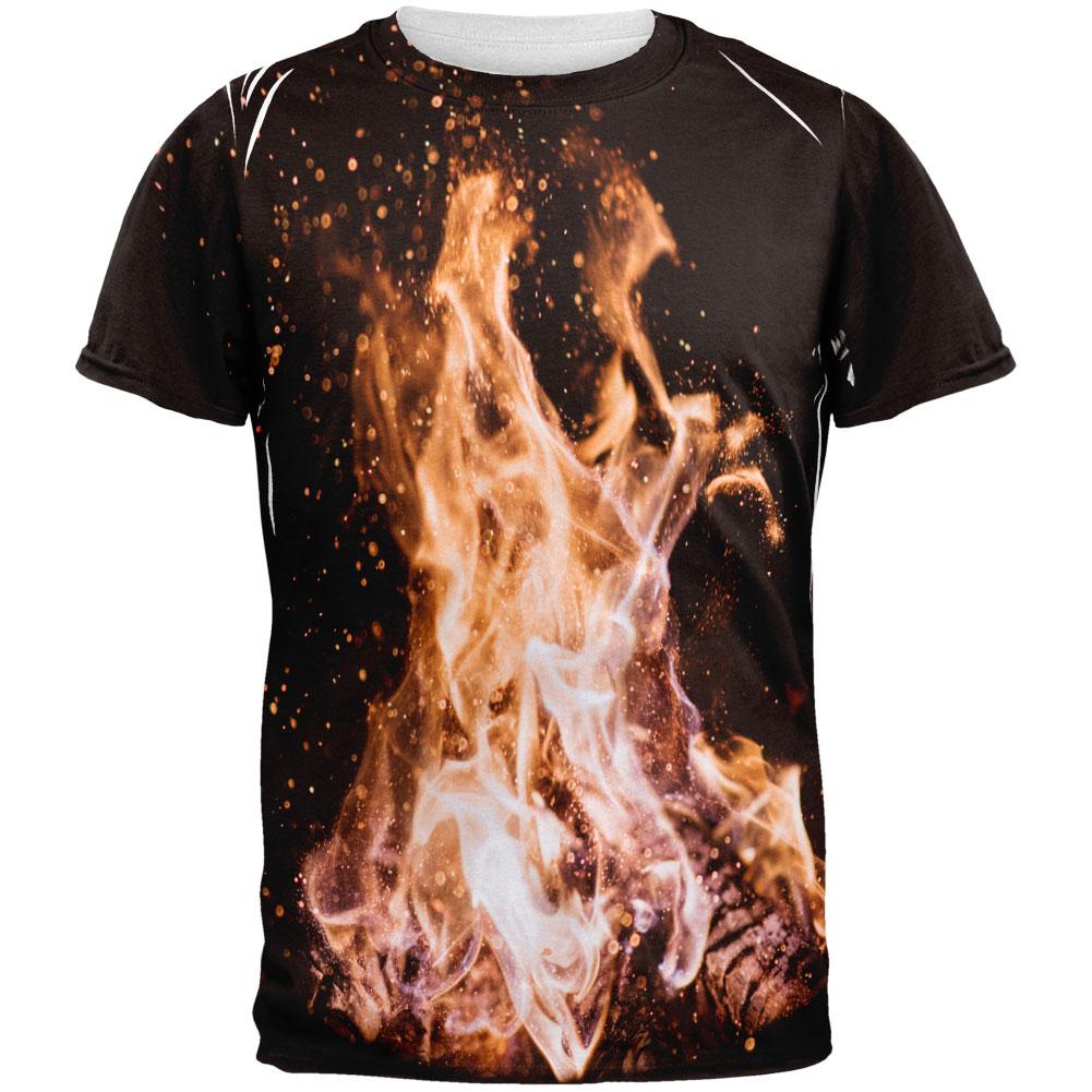 Autumn Bonfire Love All Over Mens Black Back T Shirt Men's T-Shirts Old Glory MD Multi 