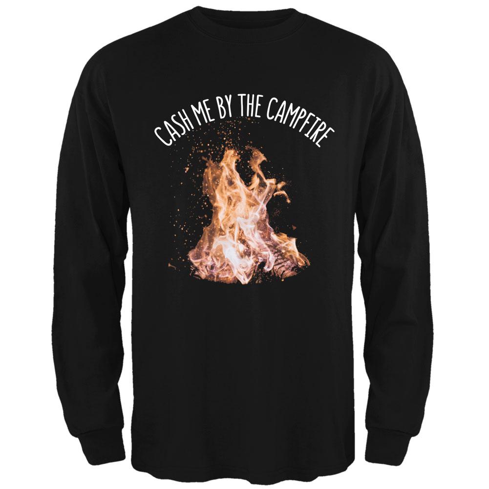 Autumn Cash Me by the Campfire Mens Long Sleeve T Shirt Men's Long Sleeves Old Glory 2XL Black 