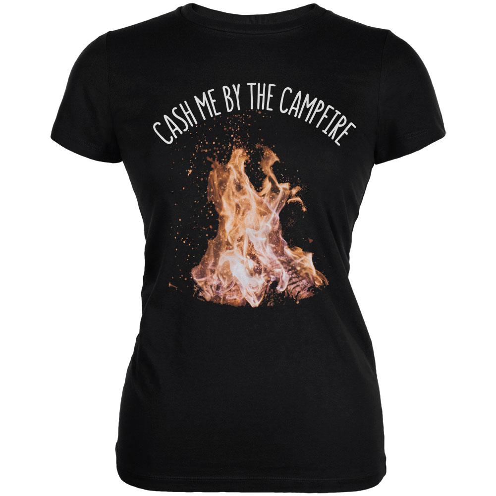 Autumn Cash Me by the Campfire Juniors Soft T Shirt Juniors T-Shirts Old Glory 2XL Black 