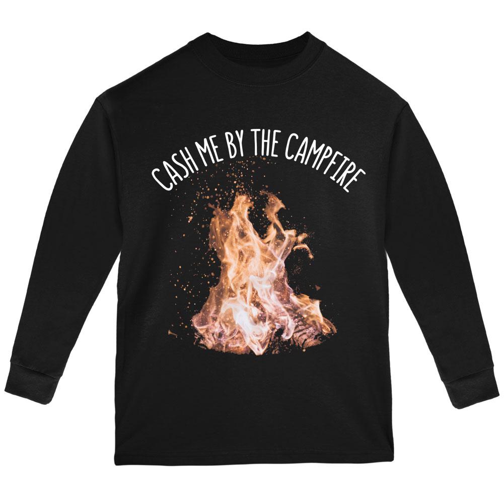 Autumn Cash Me by the Campfire Youth Long Sleeve T Shirt Youth Long Sleeves Old Glory LG Black 